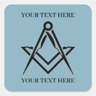 Freimaurer Quadrat und Kompass Masonic Maurer Quadratischer Aufkleber