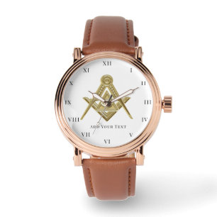 Freimaurer Quadrat- und Kompass-Wohltätigkeit Maur Armbanduhr