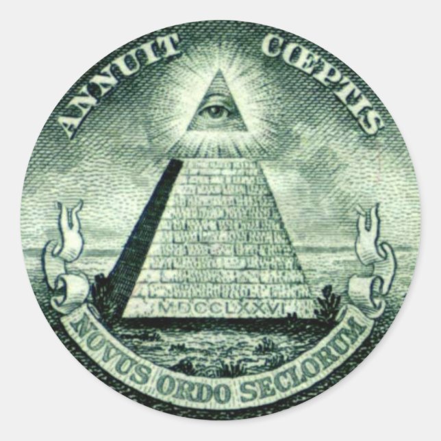 Freimaurer Runder Aufkleber (Vorderseite)