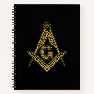 Freimaurer (Schwarz & Gold) Notizbuch
