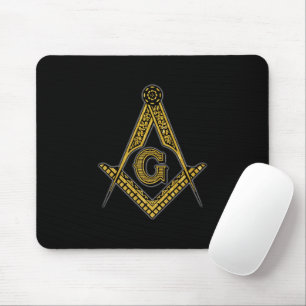 Freimaurer (Schwarzes u. Gold) Mousepad