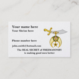 FREIMAURER-/SHRINERS EMBLEM VISITENKARTE