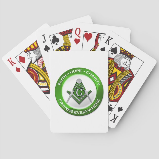 Freimaurer-Spielkarten Grün Spielkarten (Rückseite)