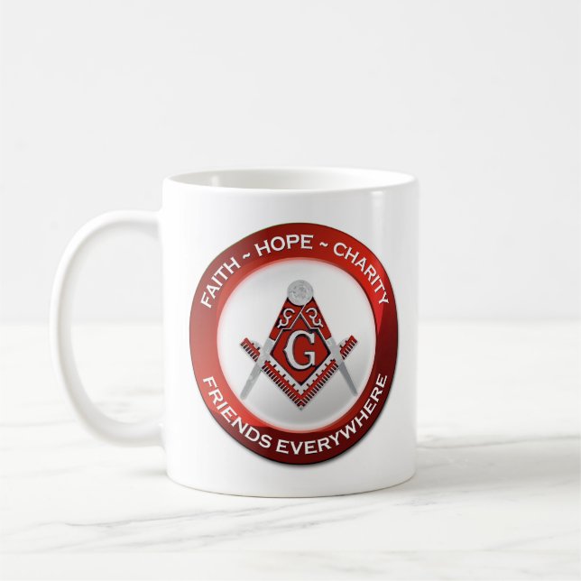 Freimaurer-Tasse - Rot Kaffeetasse (Links)