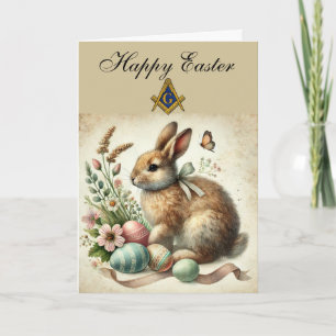 Freimaurer Vintage-Kaninchen Hase Ostern Dankeskarte