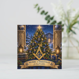 Freimaurer Wasserfarben-Christbaum Feiertagskarte