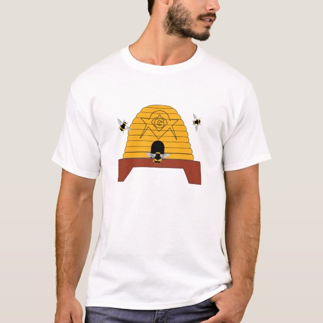 Freimaurerbienenbienenstock T-Shirt (Vorderseite)