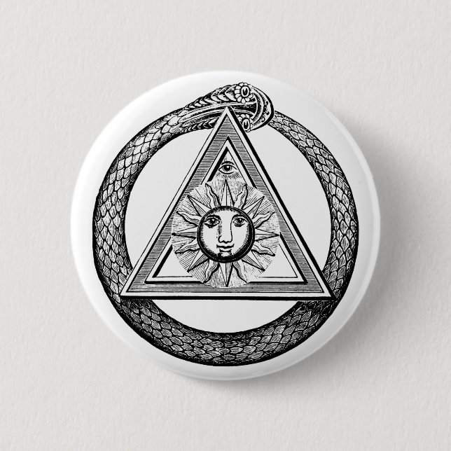 Freimaurerei Alle sehen Auge Masonic Symbol Button (Vorderseite)