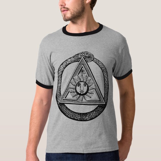 Freimaurerei Alle sehen Auge Masonic Symbol T-Shirt (Vorderseite)