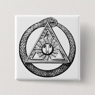 Freimaurerei Alle sehen Auge Masonische Symbol Button