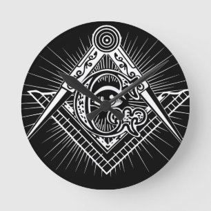 Freimaurerei-Masonic-Mauerwerk Runde Wanduhr