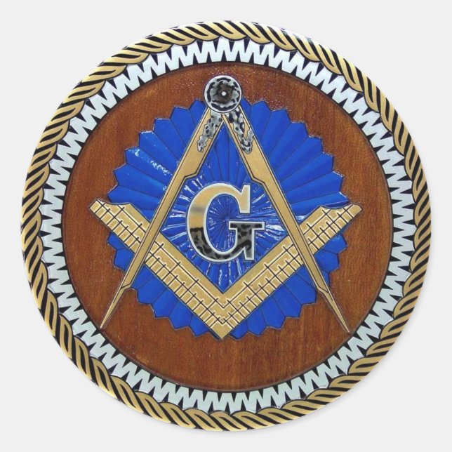 Freimaurerei NWO Verschwörung Platz & Kompass Runder Aufkleber (Vorderseite)
