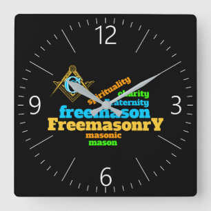 Freimaurerei Quadratische Wanduhr