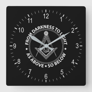 Freimaurerei Quadratische Wanduhr