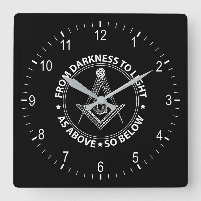 Freimaurerei Quadratische Wanduhr (Vorderseite)