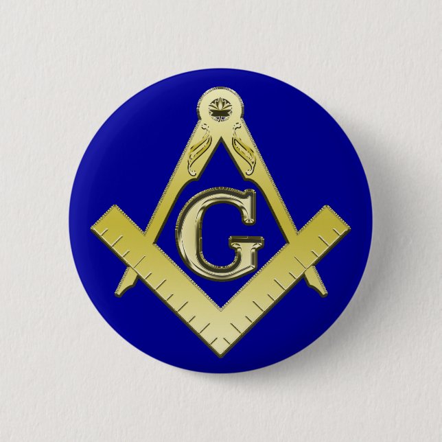 Freimaurerei-Symbol-Knopf Button (Vorderseite)