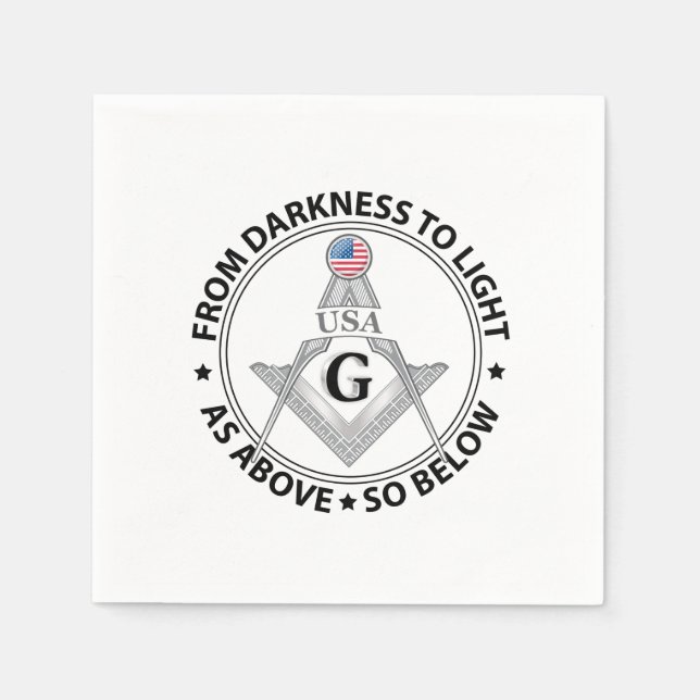 Freimaurerei-Zeichen USA Serviette (Vorderseite)