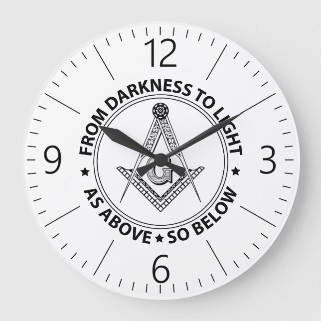 Freimaurereiemblem Große Wanduhr (Vorderseite)