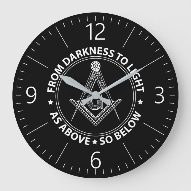 Freimaureremblem Große Wanduhr (Vorderseite)