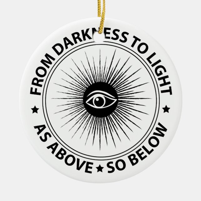 Freimaureremblem Keramik Ornament (Vorne)