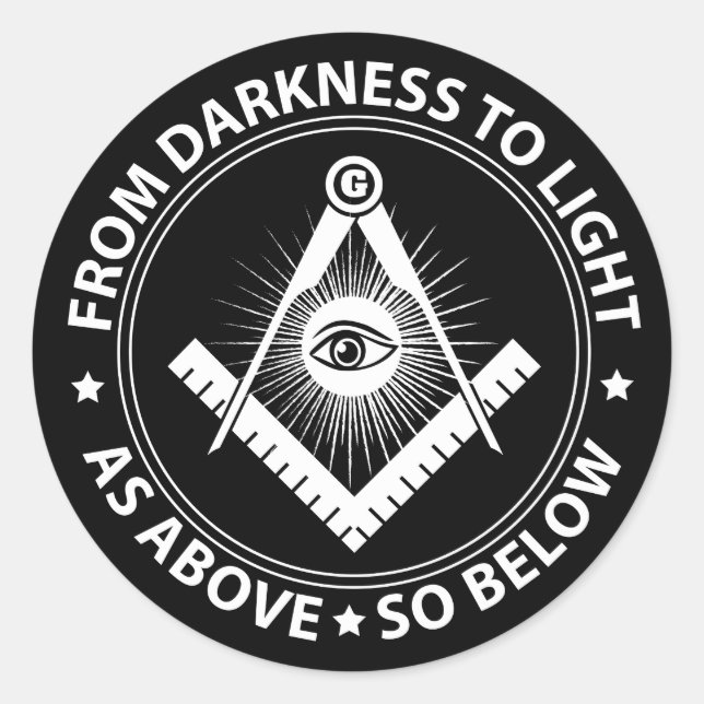 Freimaureremblem Runder Aufkleber (Vorderseite)