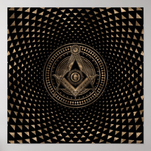 Freimaurerensymbol Platz und Kompasse Poster