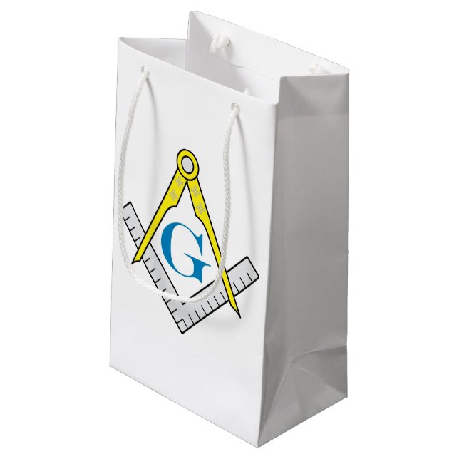Freimaurergeschenk-Tasche Kleine Geschenktüte (Rückseite Schrägansicht)