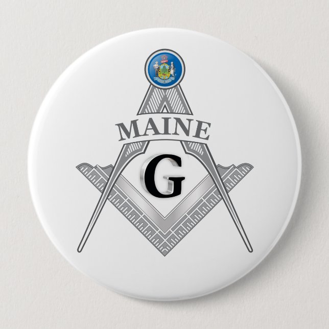 Freimaurerloge des Staat Maine Button (Vorderseite)
