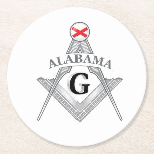 Freimaurerloge des Staat von Alabama Runder Pappuntersetzer