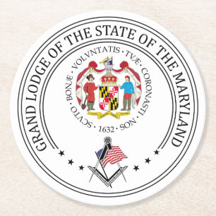 Freimaurerloge des Staat von Maryland Runder Pappuntersetzer