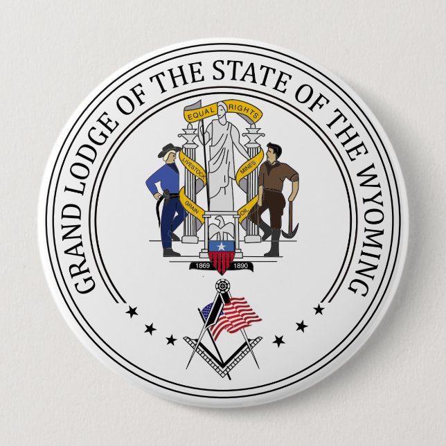 Freimaurerloge des Staat von Wyoming Button (Vorderseite)