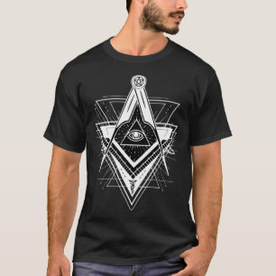 Freimaurerloge Kompass Blackcraft Gothic Boho Okku T-Shirt