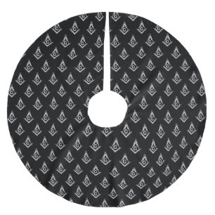 Freimaurermuster (Schwarzes) Polyester Weihnachtsbaumdecke
