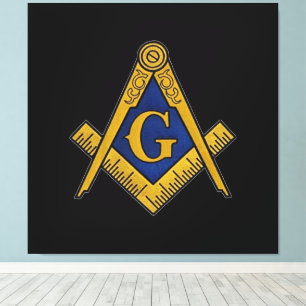 Freimaurerplatz und Kompass Leinwanddruck