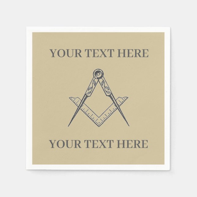Freimaurerplatz und Kompass Serviette (Vorderseite)