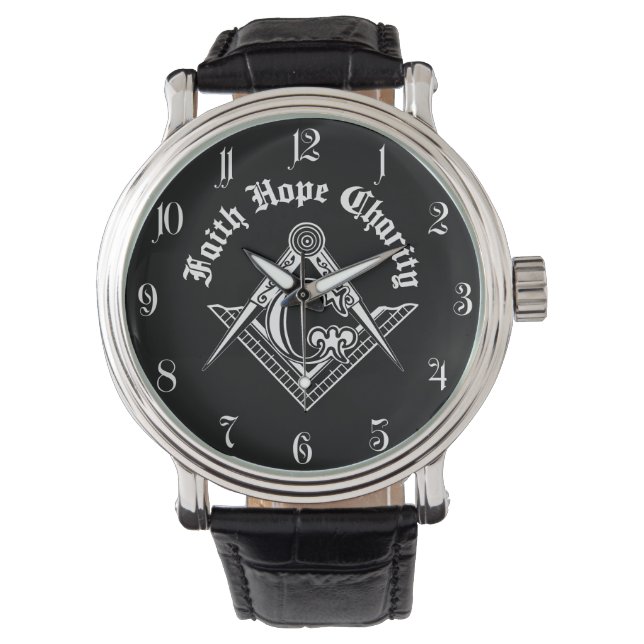 Freimaurersymbol Armbanduhr (Vorderseite)