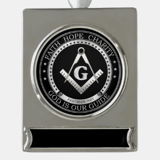 Freimaurersymbol Banner-Ornament Silber