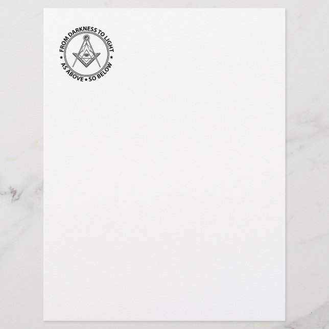 Freimaurersymbol Briefbogen (Vorderseite)