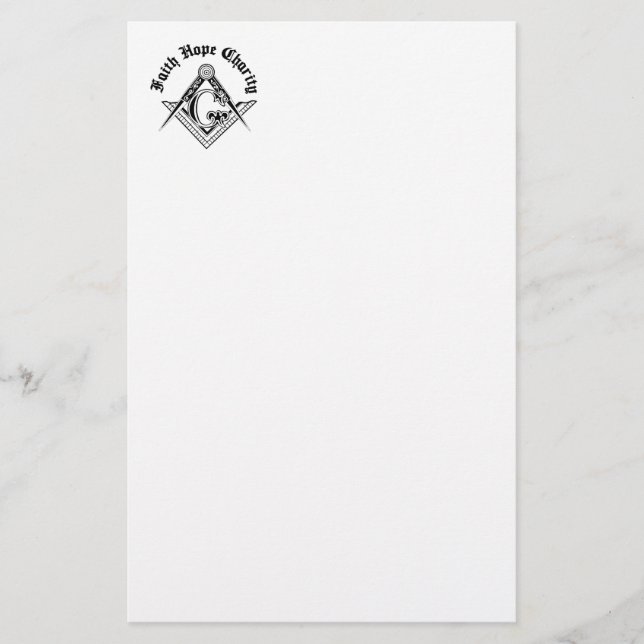 Freimaurersymbol Briefpapier (Vorderseite)