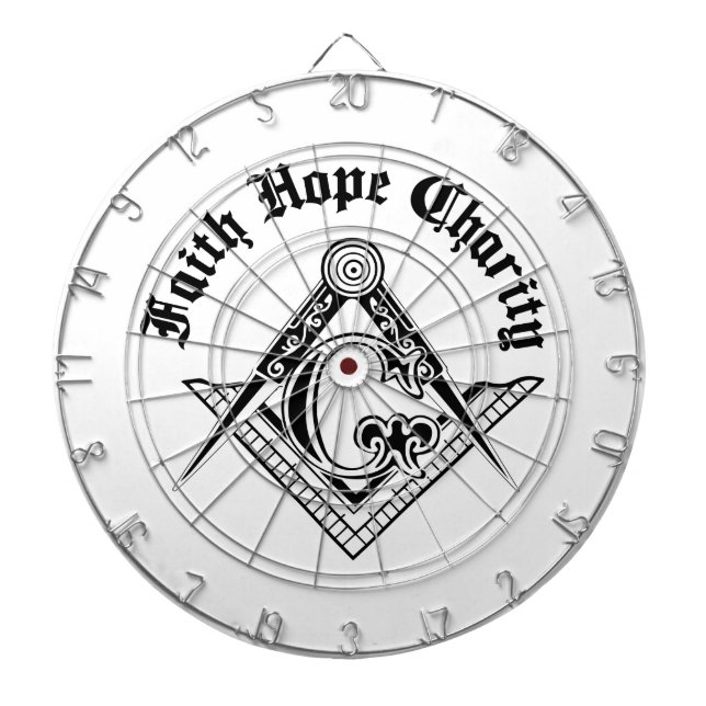 Freimaurersymbol Dartscheibe (vorne)