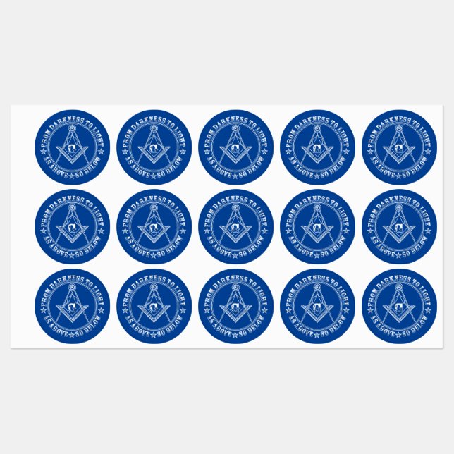 Freimaurersymbol Etiketten (Blatt)