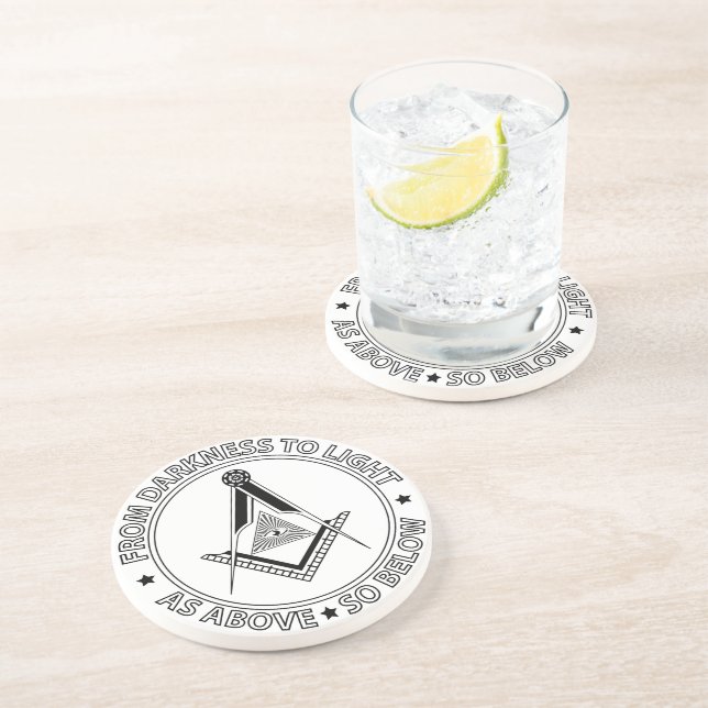 Freimaurersymbol Getränkeuntersetzer (Seite)