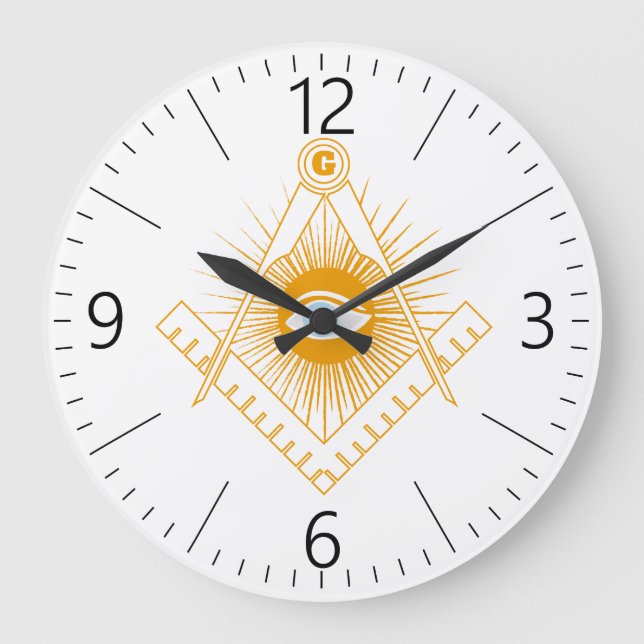 Freimaurersymbol Große Wanduhr (Vorderseite)