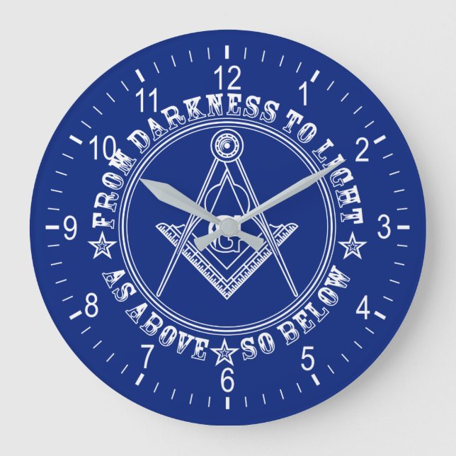 Freimaurersymbol Große Wanduhr (Vorderseite)