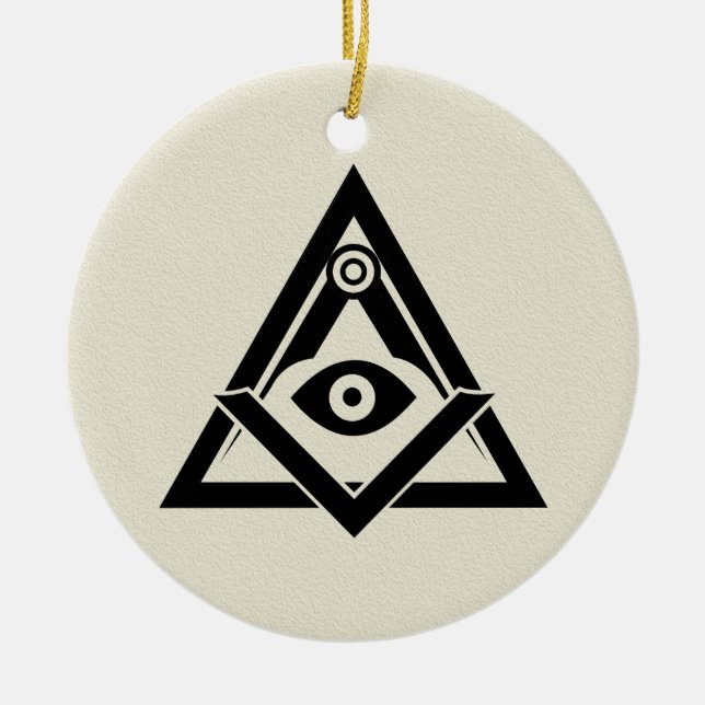 Freimaurersymbol Keramik Ornament (Vorne)