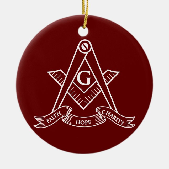 Freimaurersymbol Keramik Ornament (Vorne)