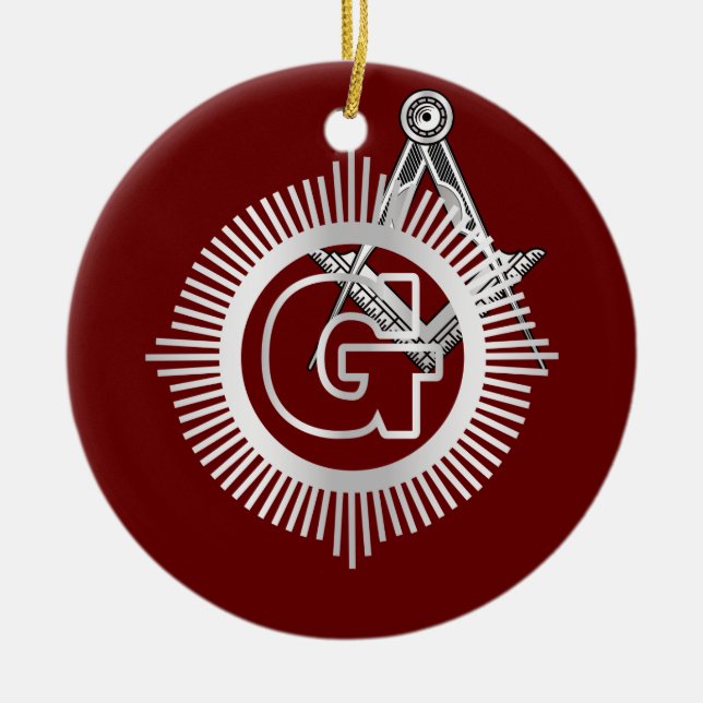 Freimaurersymbol Keramik Ornament (Vorne)