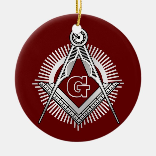 Freimaurersymbol Keramik Ornament (Vorne)
