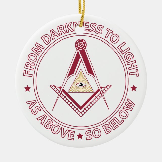 Freimaurersymbol Keramik Ornament (Vorne)