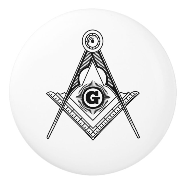 Freimaurersymbol Keramikknauf (Vorderseite)